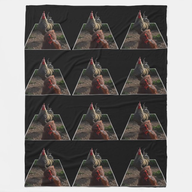 Rooster Popout Art, Lge Fleece Blanket. (Vorderseite)