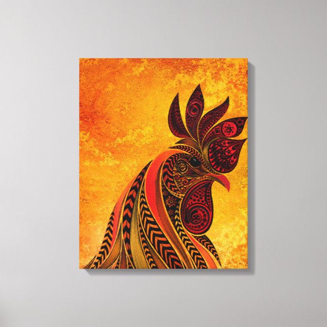 Rooster Portrait Imitate Canvas Print Leinwanddruck (Vorderseite)