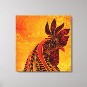 Rooster Portrait Imitate Canvas Print Leinwanddruck