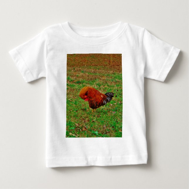 Rooster Preening Baby T-shirt (Vorderseite)