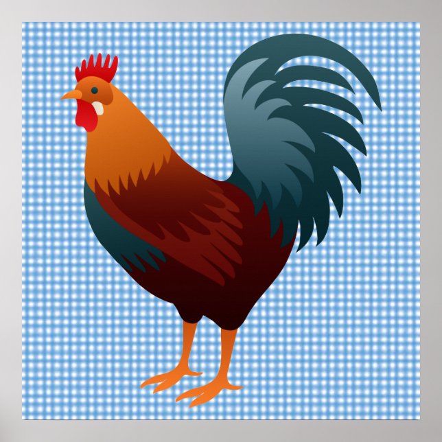 ROOSTER REALISTISCHER CARTOON POSTER (Vorne)