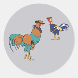 Rooster Rivals Runder Aufkleber