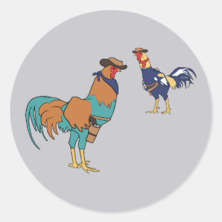 Rooster Rivals Runder Aufkleber