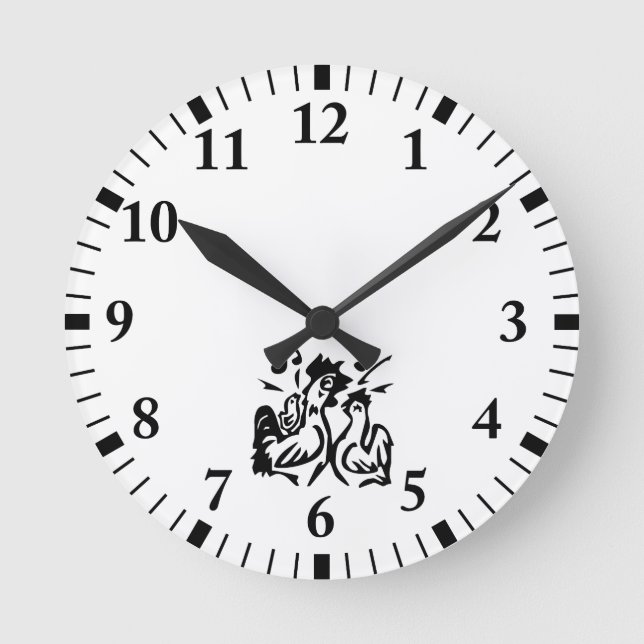 Rooster Runde Wanduhr (Vorderseite)