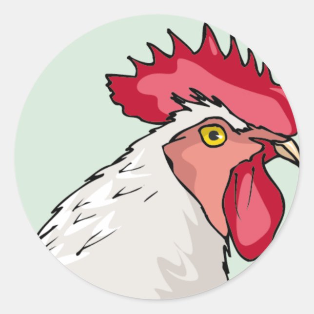 Rooster Runder Aufkleber (Vorderseite)