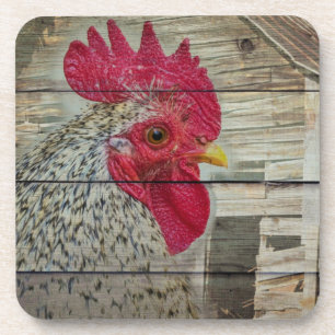 Rooster Rustic Chicken Coop Barboard Board Getränkeuntersetzer