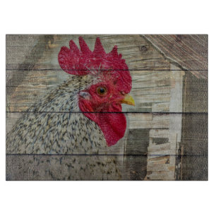 Rooster Rustic Chicken Coop Barboard Board Schneidebrett