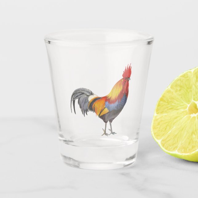 Rooster Schnapsglas (Vorderseite)