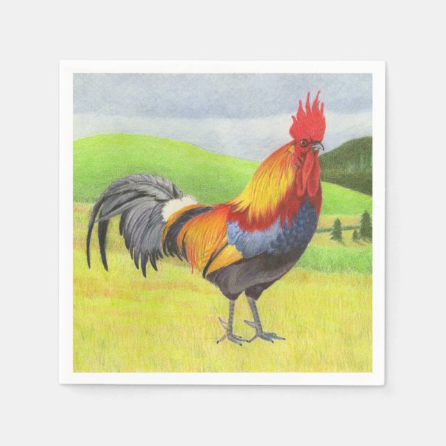 Rooster Serviette (Vorderseite)
