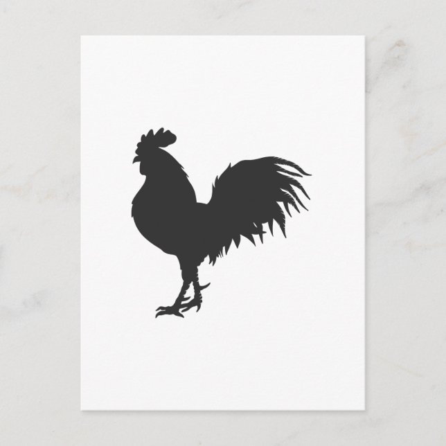 Rooster-Silhouette - Hintergrundfarbe auswählen Postkarte (Vorderseite)