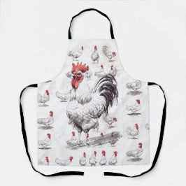 Rooster Sketches Schürze