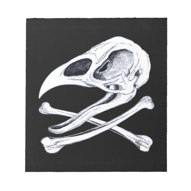 Rooster Skull und Crossbones Notizblock (Vorderseite)