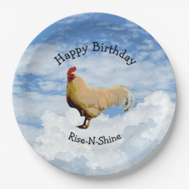 ROOSTER SKY SCHLIESST GLÜCKLICH BIRTHDAY PAPIERPLA PAPPTELLER