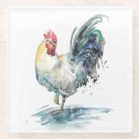 Rooster Splash - Aquarell