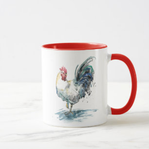 Rooster Splash - Aquarell Tasse