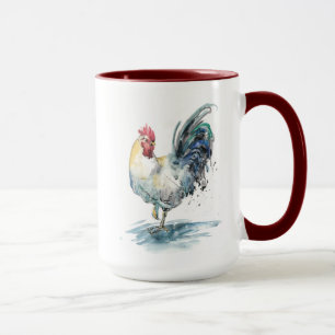Rooster Splash - Aquarell Tasse
