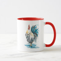 Rooster Splash - Aquarellbild