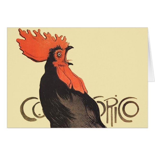 Rooster Steinlen Cocorico Französische Kunst (Vorderseite (Horizontal))