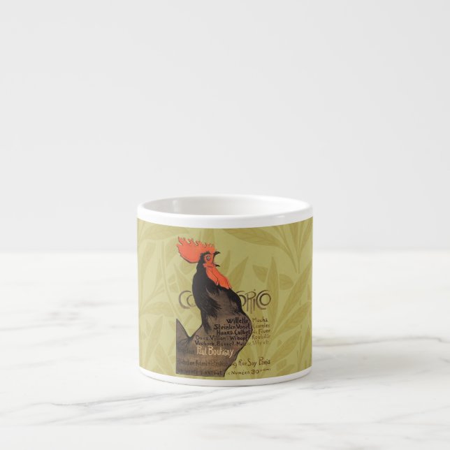Rooster Steinlen Cocorico Französische Kunst Espressotasse (Vorderseite)