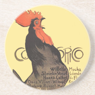 Rooster Steinlen Cocorico Französische Kunst Getränkeuntersetzer