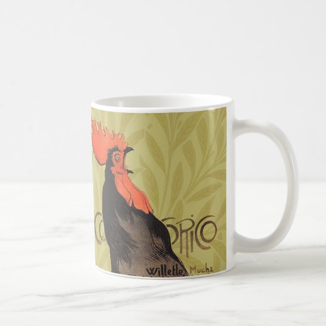 Rooster Steinlen Cocorico Französische Kunst Kaffeetasse (Rechts)
