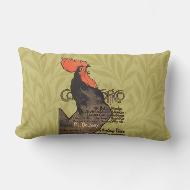 Rooster Steinlen Cocorico Französische Kunst Lendenkissen (Vorderseite)