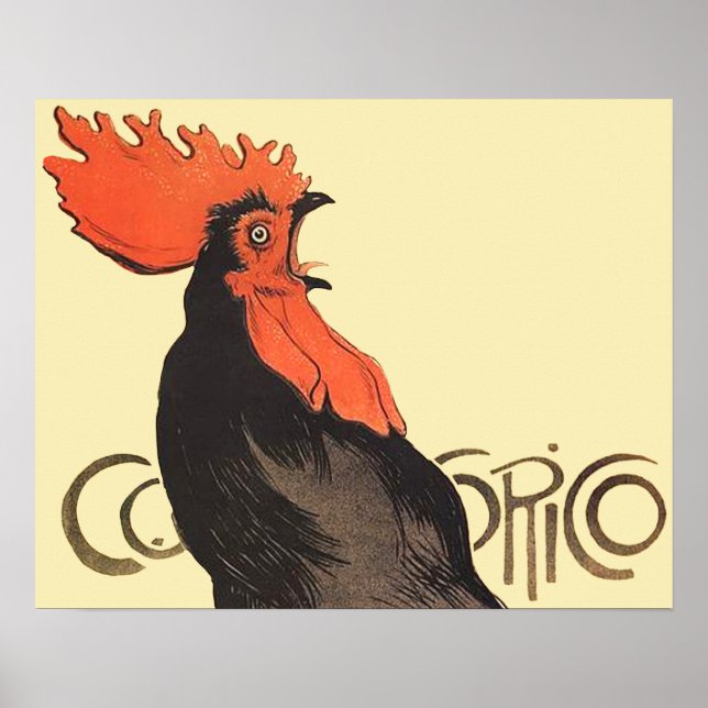Rooster Steinlen Cocorico Französische Kunst Poster (Vorne)
