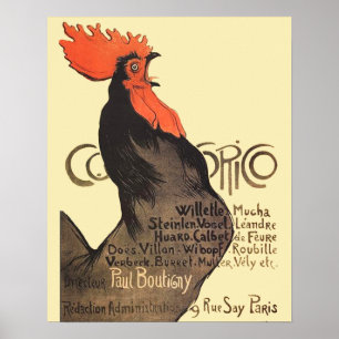 Rooster Steinlen Cocorico Französische Kunst Poster