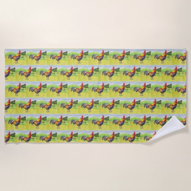 Rooster Strandtuch (Vorderseite)