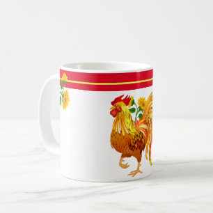 Rooster Sunflower Tasse