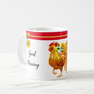 Rooster Sunflower Tasse