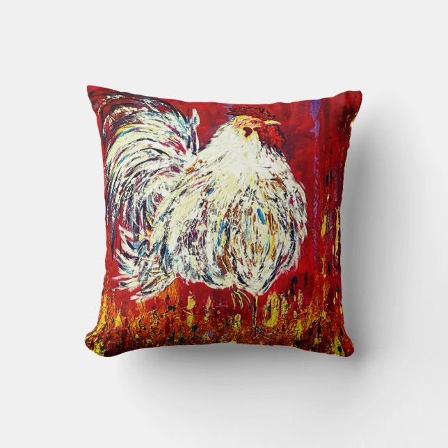 Rooster Throw Kissen (Vorderseite)