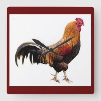 Rooster-Uhr Quadratische Wanduhr