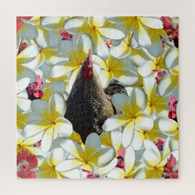 Rooster und Frangipanis, Puzzle (Vertikal)