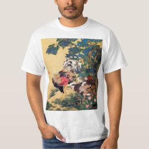 Rooster und Hen mit Hydrangeas von Ito Jakuchu T-Shirt