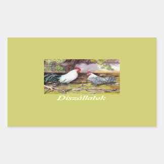 Rooster und Hen Rechteckiger Aufkleber