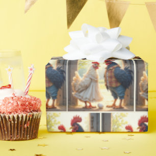 Rooster und Hen Spaß Geschenkpapier