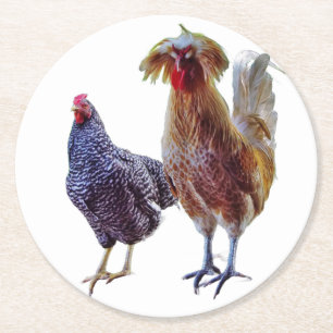 Rooster und Hen Untersetzer