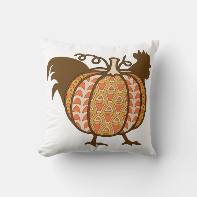 Rooster und Pumpkin Kissen (Vorderseite)