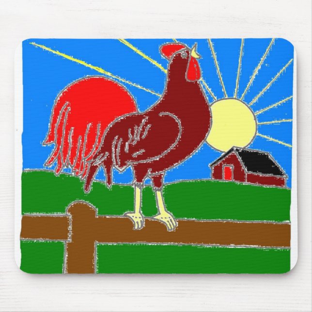 Rooster und Sun Mousepad (Vorne)