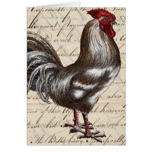 Rooster und Vintag Ephemera Blank All Occasons