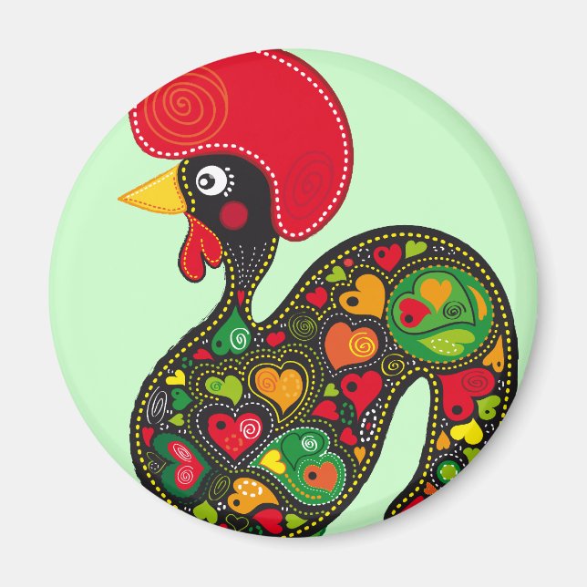 Rooster von Barcelos Nr. 02 - Galo de Barcelos Magnet (Vorne)