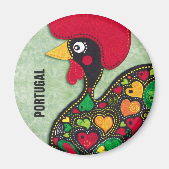 Rooster von Barcelos Nr. 02 - Galo de Barcelos Magnet (Vorne)