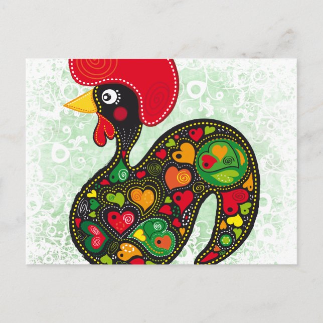 Rooster von Barcelos Nr. 02 - Galo de Barcelos Postkarte (Vorderseite)