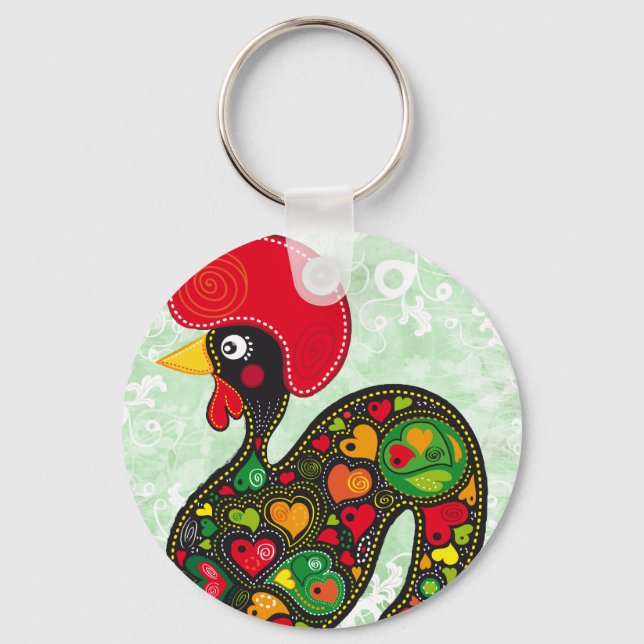 Rooster von Barcelos Nr. 02 - Galo de Barcelos Schlüsselanhänger (Vorderseite)