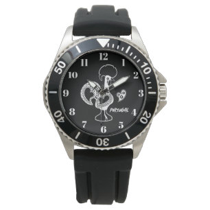 Rooster von Barcelos, Portugal, silhouete Armbanduhr