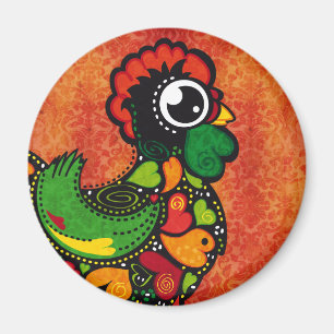 Rooster von Barcelos - Vintager Hintergrund Magnet