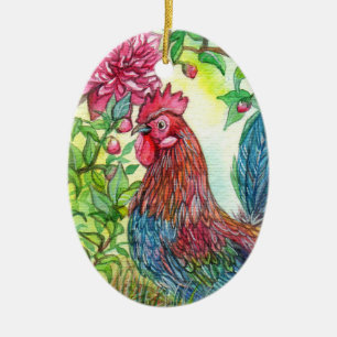 Rooster von Peony Keramik Ornament