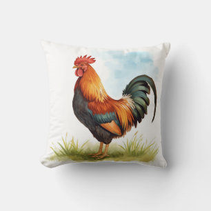 Rooster Watercolor Kissen