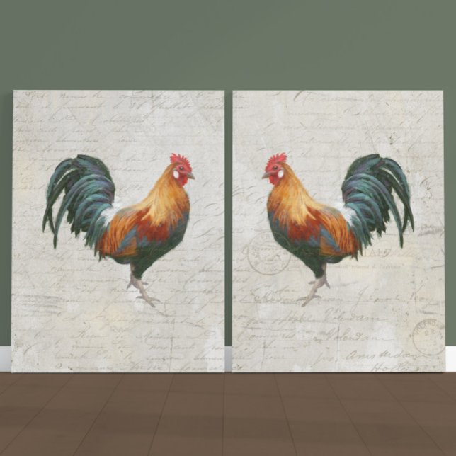 Rooster Watercolor Script Marble Texture Decoupage Seidenpapier (Von Creator hochgeladen)